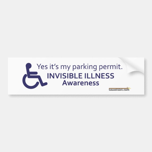 Wheelchair Invisible Illness Bumper Sticker (Front)