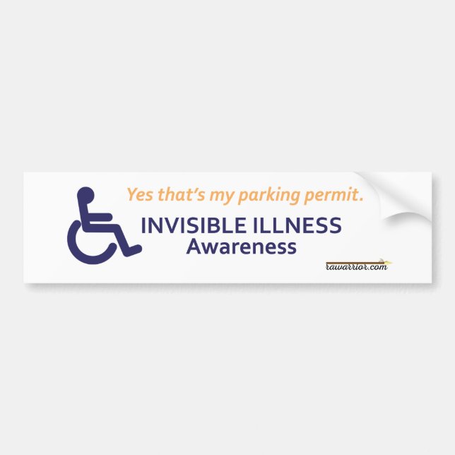 Wheelchair Invisible Illness Bumper Sticker (Front)