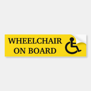 Wheelchair On Board Bumper Sticker