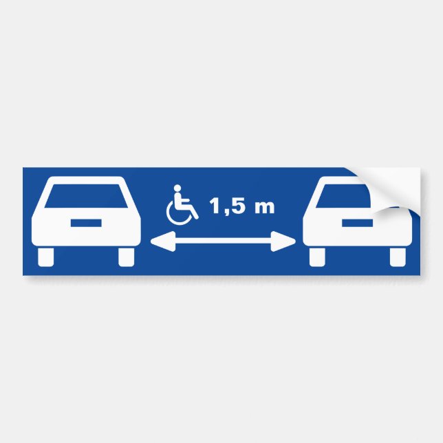 Wheelchair parking bumper sticker (Front)