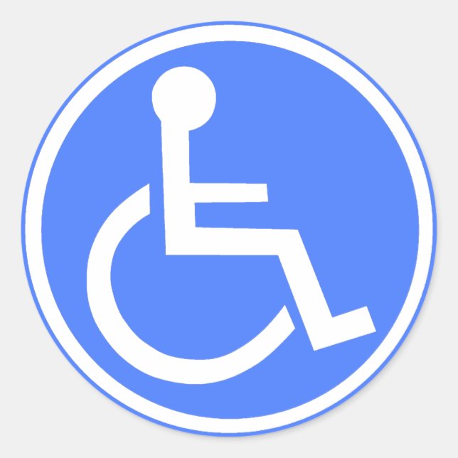 WHEELCHAIR PARKING ZONE CLASSIC ROUND STICKER (Front)