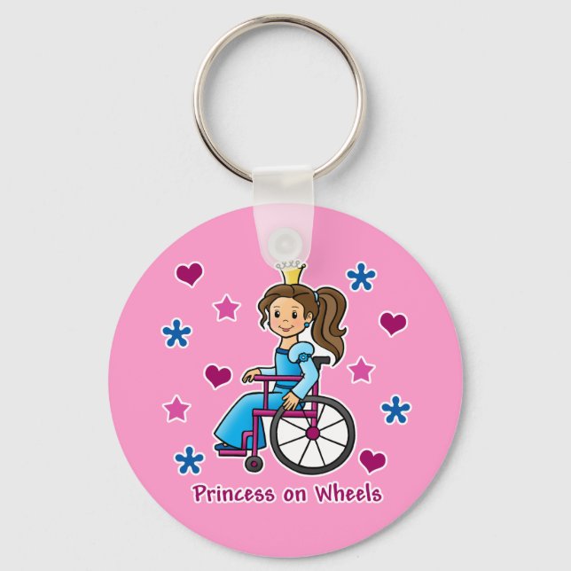 Wheelchair Princess Key Ring (Front)