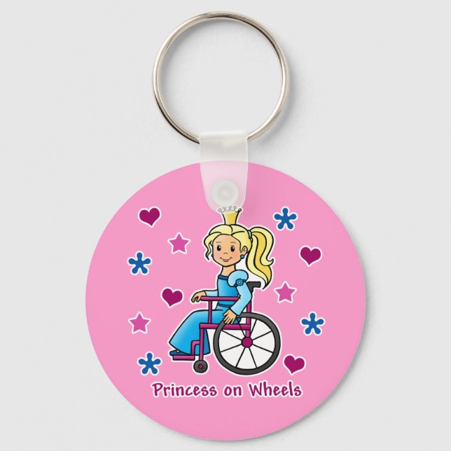 Wheelchair Princess Key Ring (Front)