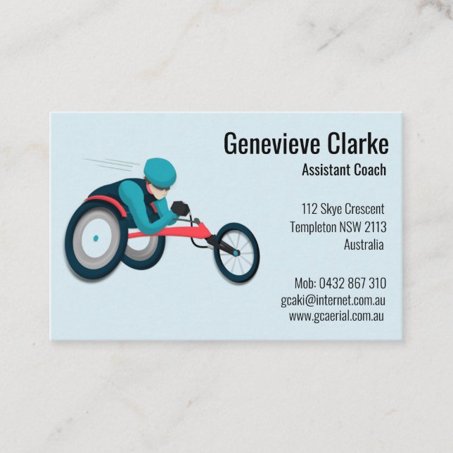 Wheelchair Racing Business Card (Front)