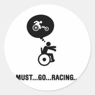 Wheelchair Racing Classic Round Sticker