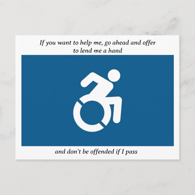 Wheelchair racing postcard (Front)