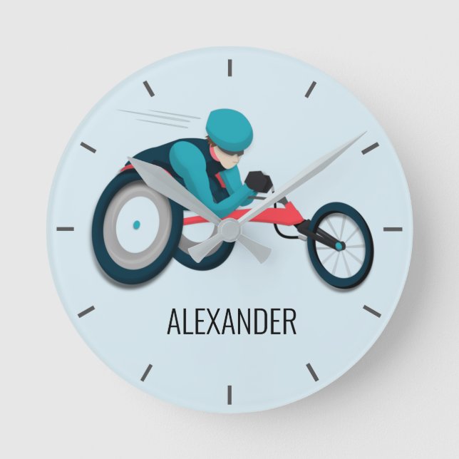 Wheelchair Racing Round Clock (Front)