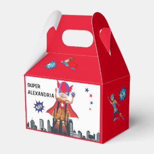 Wheelchair Superhero Girl Flying Hero Birthday Favour Box