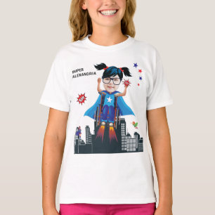 Wheelchair Superhero Girl 💥 Flying Hero Birthday  T-Shirt