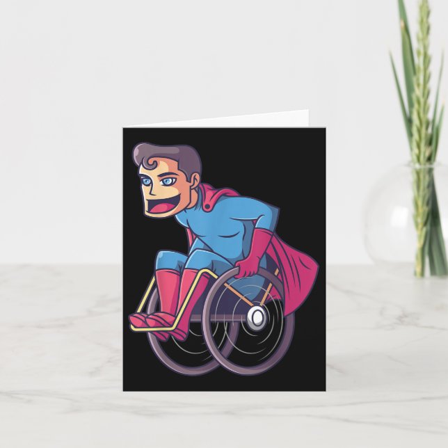 Wheelchair Superhero I Amputee Handicap Disability Card (Front)
