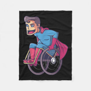 Wheelchair Superhero I Amputee Handicap Disability Fleece Blanket