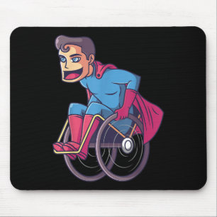 Wheelchair Superhero I Amputee Handicap Disability Mouse Mat