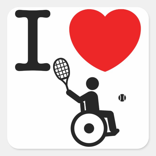 Wheelchair Tennis Square Sticker (Front)