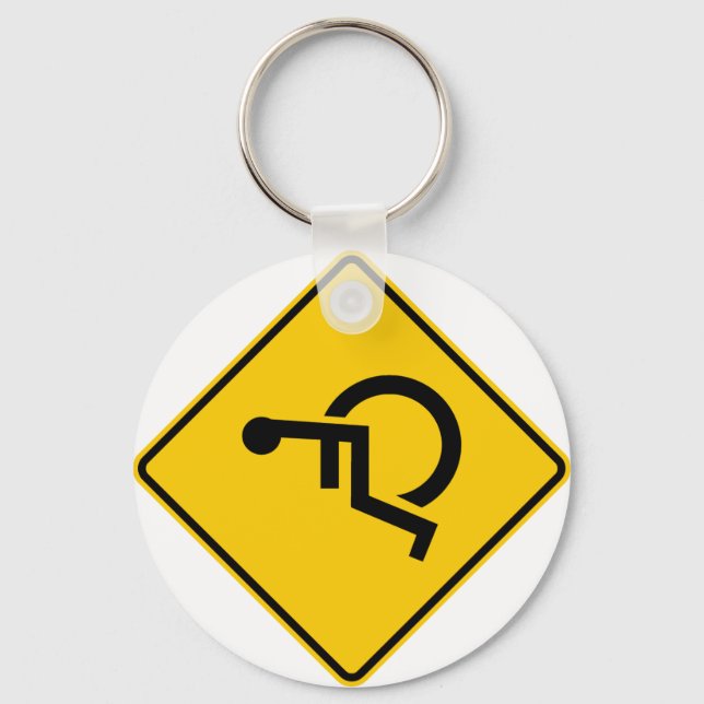 Wheelchair Traffic Highway Sign Key Ring (Front)