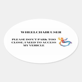 Wheelchair User Access Oval Sticker
