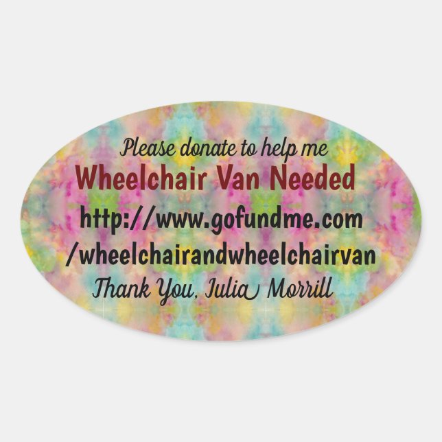 Wheelchair Van Needed Oval Sticker (Front)
