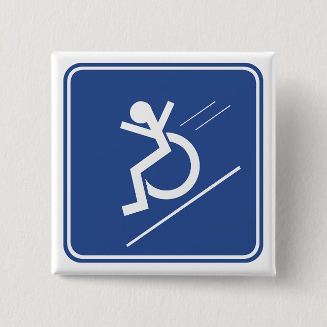 Wheelchair Whee! 15 Cm Square Badge (Front)