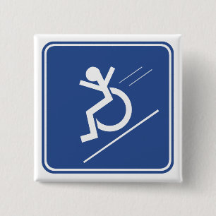 Wheelchair Whee! 15 Cm Square Badge