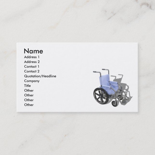 WheelchairBlueSeat073110, Name, Address 1, Addr... Business Card (Front)