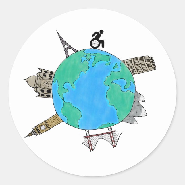 "Wheelchairs Go Places" Coloured Sticker (Front)