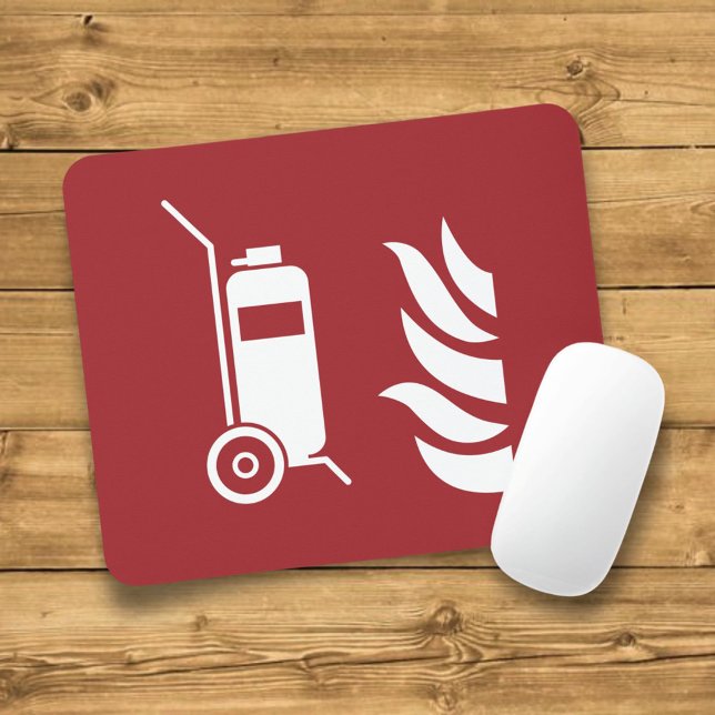Wheeled Fire Extinguisher Safety Sign Mouse Mat (Creator Uploaded)