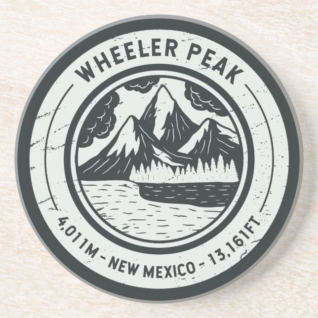 Wheeler Peak New Mexico Hiking Skiing Travel Coaster (Front)
