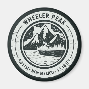 Wheeler Peak New Mexico Hiking Skiing Travel Magnet
