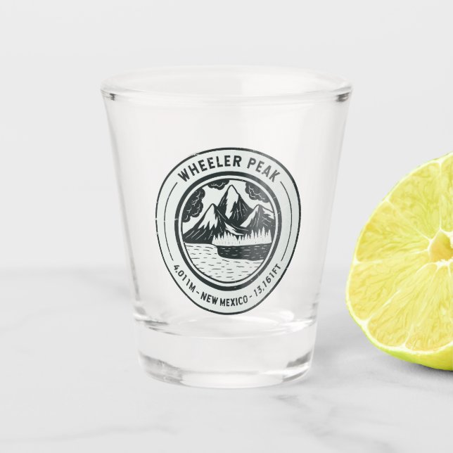 Wheeler Peak New Mexico Hiking Skiing Travel Shot Glass (Front)