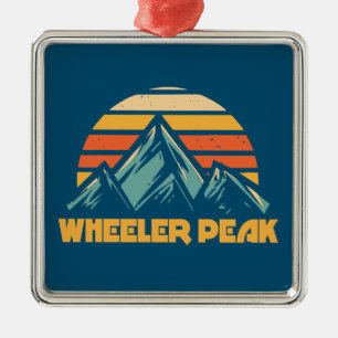 Wheeler Peak New Mexico Retro Turquoise Metal Tree Decoration