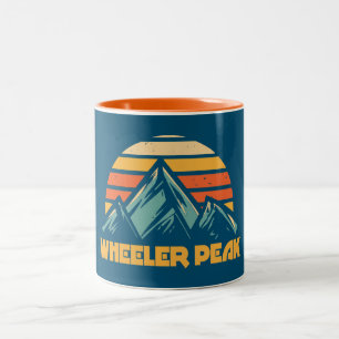 Wheeler Peak New Mexico Retro Turquoise Two-Tone Coffee Mug