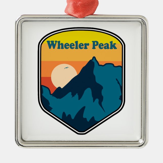 Wheeler Peak New Mexico Sunrise Metal Tree Decoration (Front)