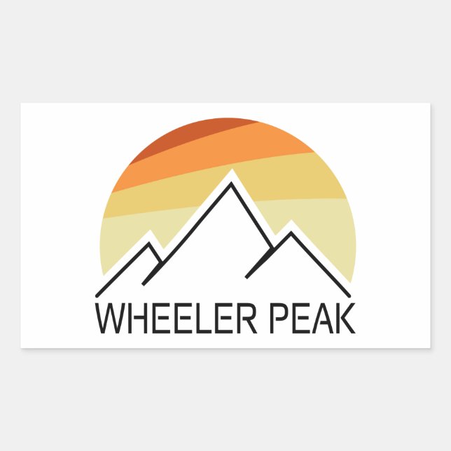 Wheeler Peak Retro Rectangular Sticker (Front)