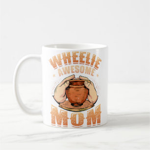 Wheelie Awesome Mum Clay Ceramics Artist Women Pot Coffee Mug