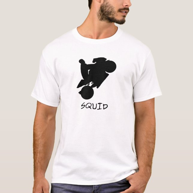 Wheelie Silhouette Squid T Shirt (Front)