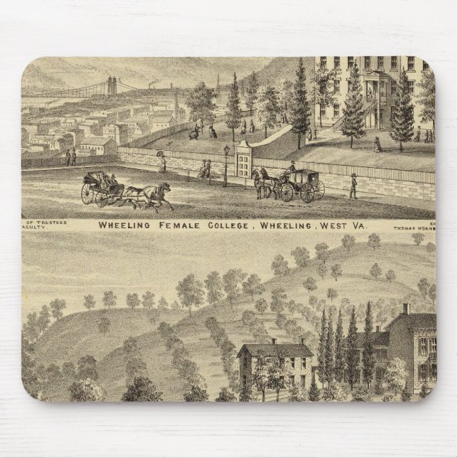 Wheeling Female College, Wheeling Mouse Mat (Front)