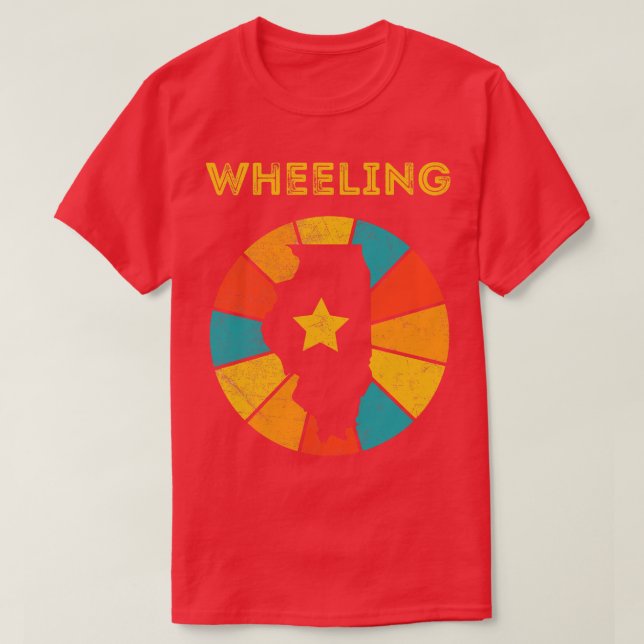 Wheeling Illinois Vintage Distressed Souvenir 1 T-Shirt (Design Front)