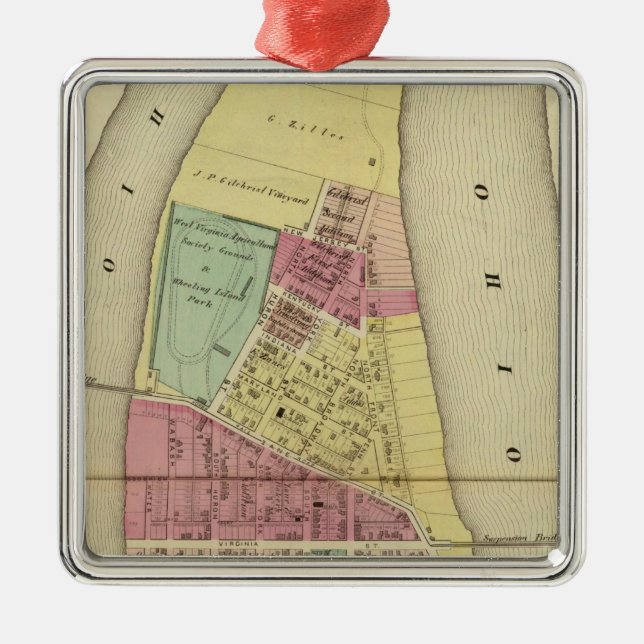 Wheeling Island Metal Tree Decoration (Front)