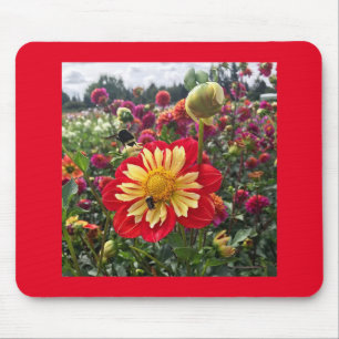 Wheels Dahlia Mouse Mat