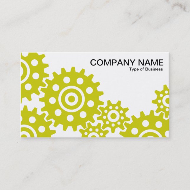 Wheels of Industry - Banana Yellow and White Business Card (Front)