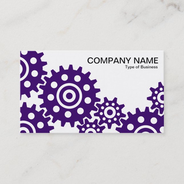 Wheels of Industry - Deep Purple and White Business Card (Front)