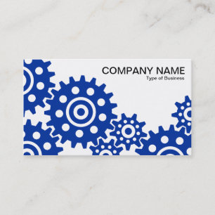 Wheels of Industry - Navy Blue and White Business Card