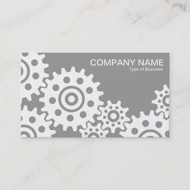 Wheels of Industry - Platinum and Grey Business Card (Front)