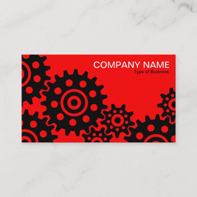 Wheels of Industry - Red Business Card (Front)