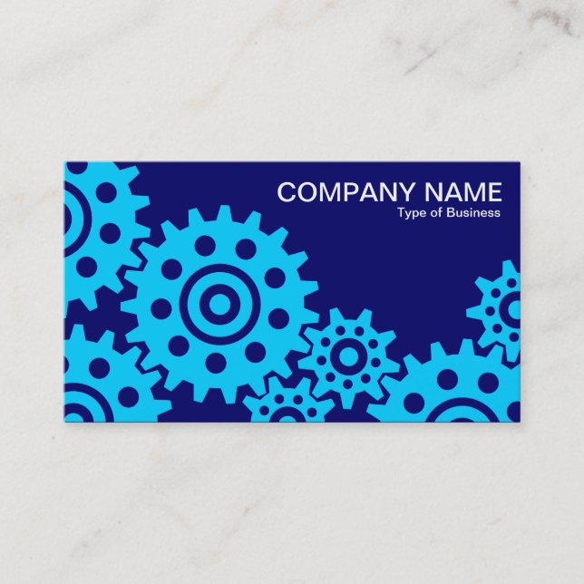 Wheels of Industry - Sky Blue and Dp Navy Business Card (Front)