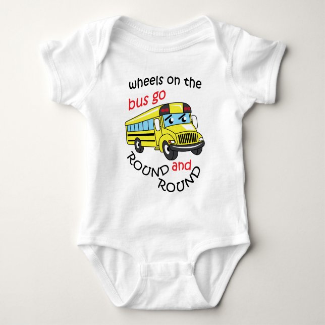 Wheels On the Bus Baby Bodysuit (Front)