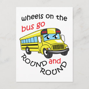 Wheels On the Bus Postcard