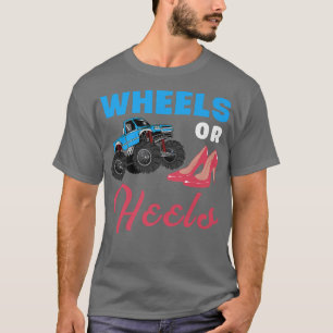 Wheels Or Heels Funny Gender Reveal Party T-Shirt