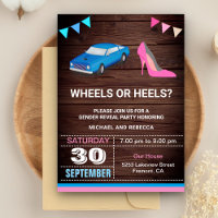 Wheels or Heels Gender Reveal Party