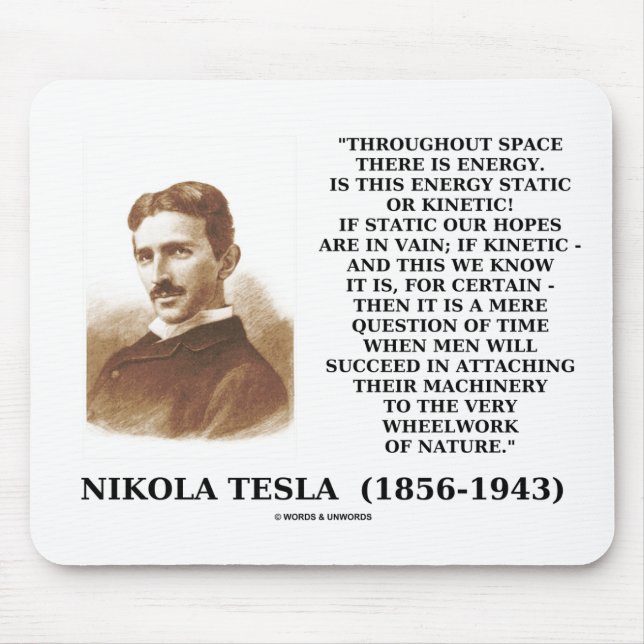 Wheelwork Of Nature Kinetic Energy Quote Mouse Mat (Front)