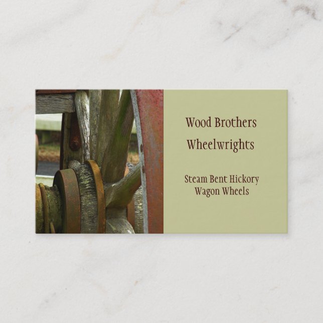 Wheelwright Wagon Wheel Business Card Template (Front)